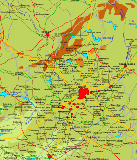 Community of Madrid map