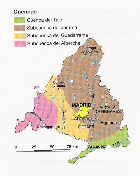 Hydrological map Community of Madrid