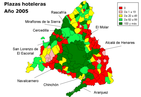 Plazas hoteleras Comunidad de Madrid 2005