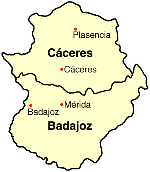 Extremadura map