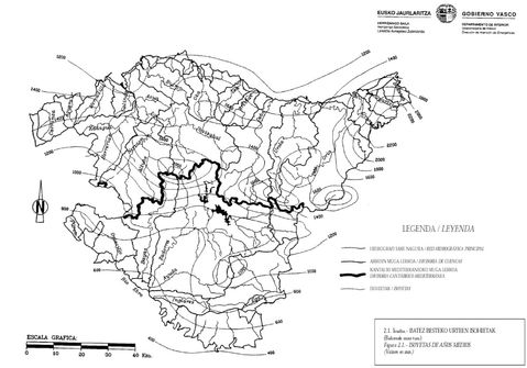 Mapa de precipitación del País Vasco