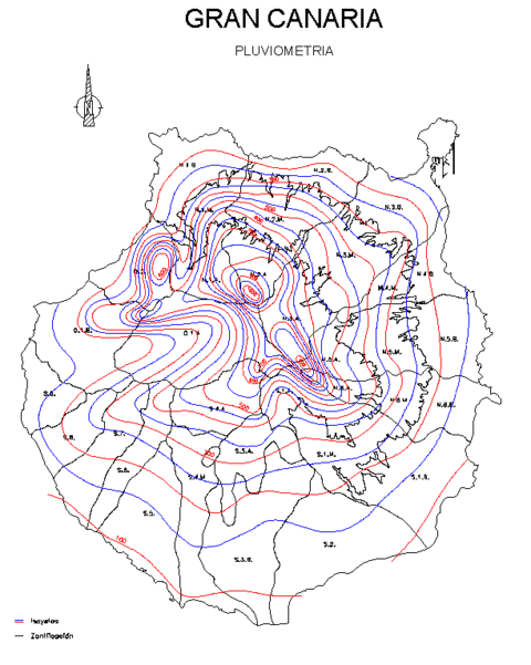 Average yearly precipitation in Gran Canaria