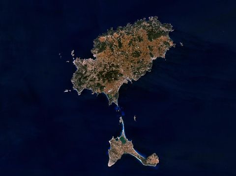 Satellite map of Ibiza Island