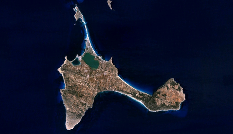 Satellite map of Formentera Island