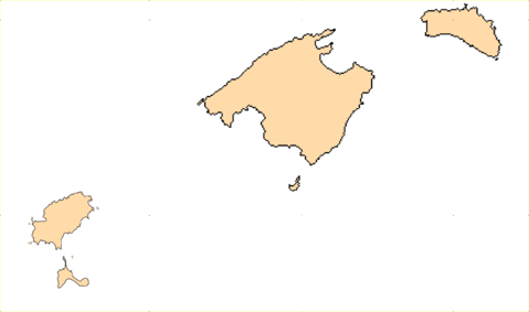 Mapa mudo de las Islas Baleares