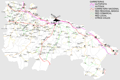 Mapa de carreteras de La Rioja