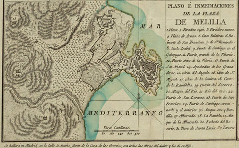 Map and vecinity of the Plaza of Melilla 1793