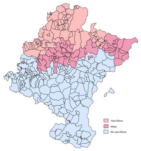 Official linguistic distribution in Navarre