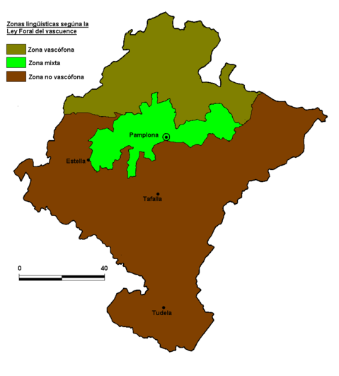 Official linguistic distribution in Navarre