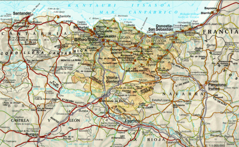 Mapa de carreteras del País Vasco