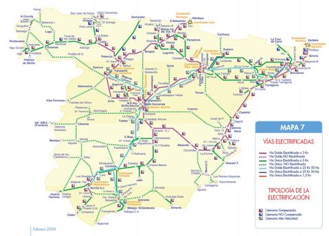 Spain railways map