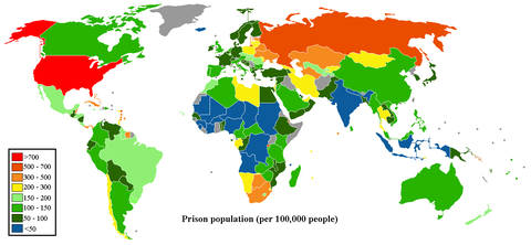 Población reclusa en el Mundo