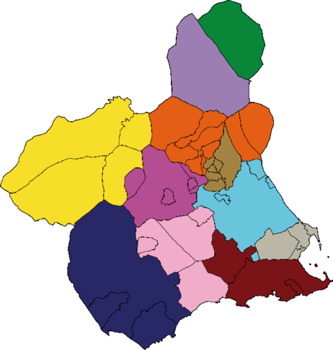 Legal or judicial district of Region of Murcia 2007