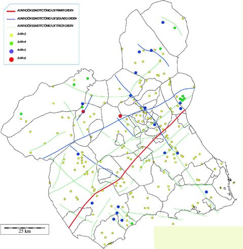 Seismotectonic map of the Region of Murcia 1996