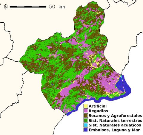 Region of Murcia land use 2000