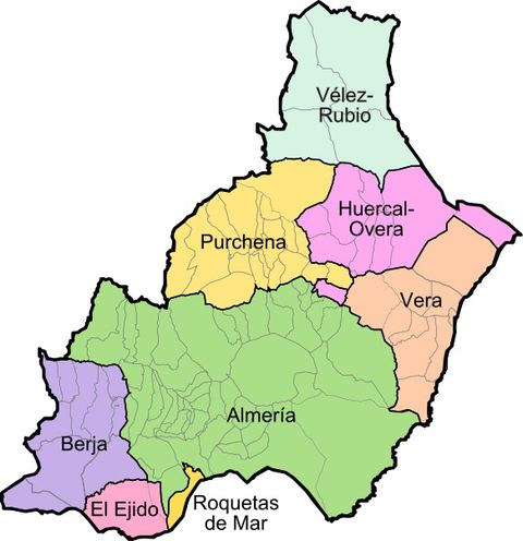 Municipalities and judicial districts of the province of Almeria 2008