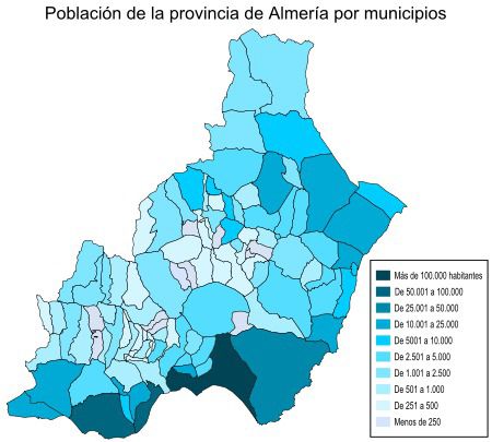 Población de la provincia de Almería 2007