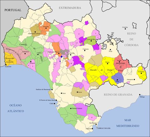 Seignory of the Kingdom of Seville belonging to the now province of Cádiz 1833