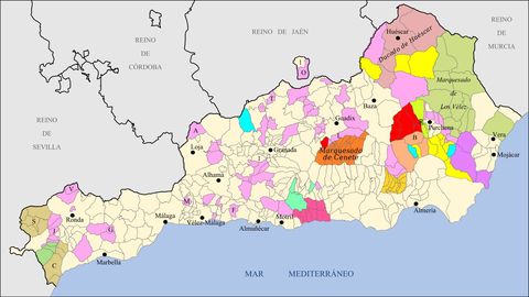 Seignory of the Kingdom of Granada belonging to the now province of Cádiz 1833