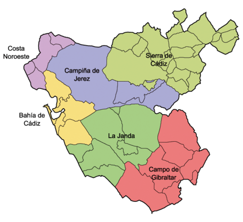 Comarcas of the Province of Cádiz 2007