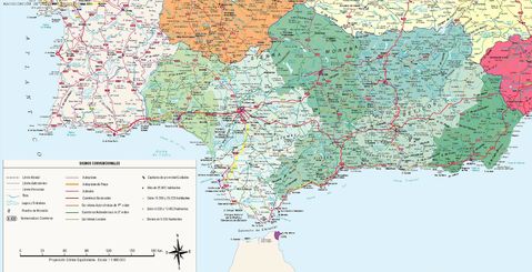 Mapa de carreteras de Andalucía