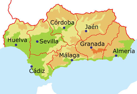 Las provincias de Andalucía