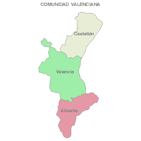 Las provincias de la Comunidad Valenciana