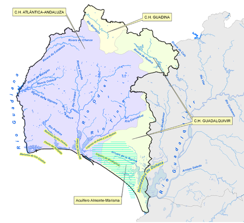 Drainage basins of the Province of Huelva 2008