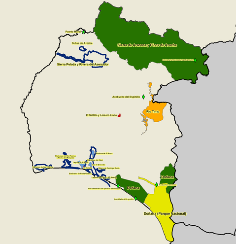 Protected natural areas of the province of Huelva 2008