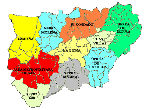 Comarcas de la provincia de Jaén 2007