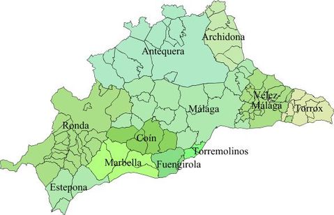 Partidos judiciales de la provincia de Málaga 2007