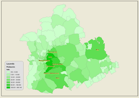 Population of the province of Seville 2007