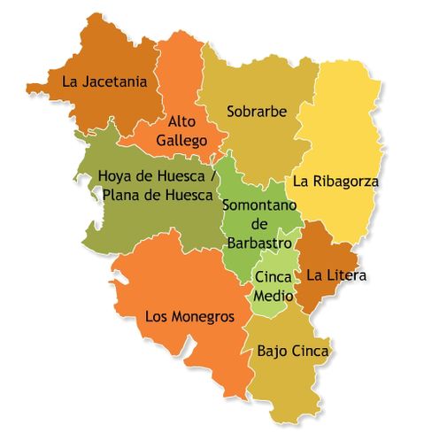 Comarcas of the Province of Huesca