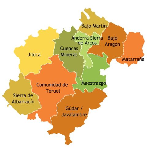 Comarcas of the Province of Teruel