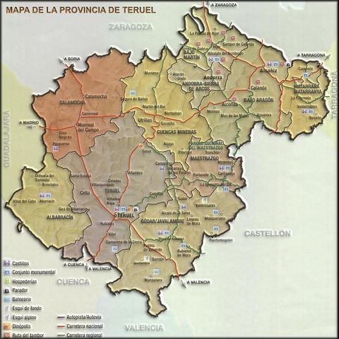 Province of Teruel tourist map