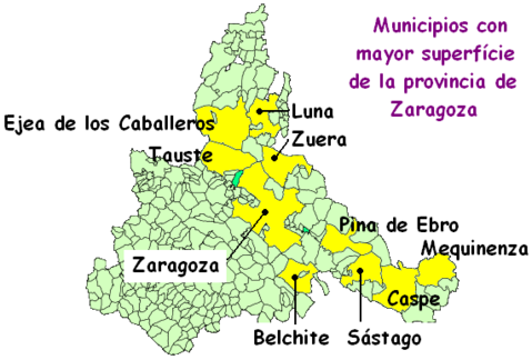 Municipalities of the province of Zaragoza 2007