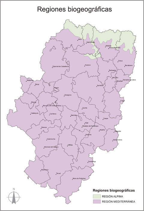 Biogeographic regions of Aragon