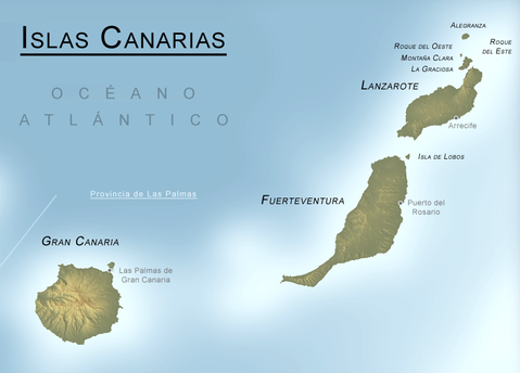 Mapa físico de la Provincia de Las Palmas