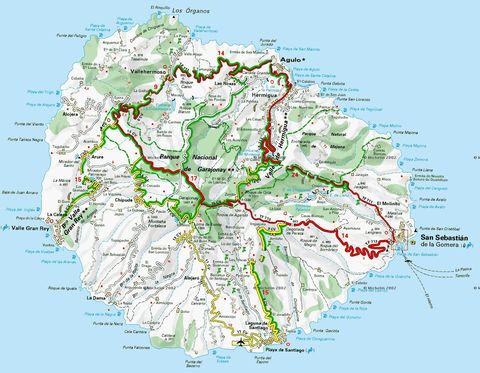 La Gomera island road map