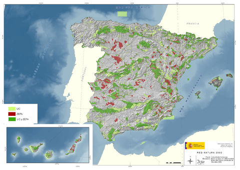 Protected natural areas in Spain 2009