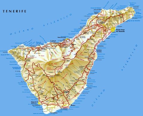 Tenerife Island road map