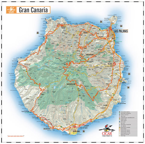 Gran Canaria Island road map