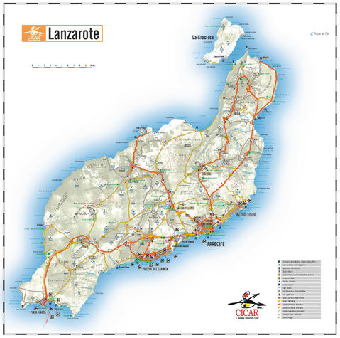 Fuerteventura Island road map