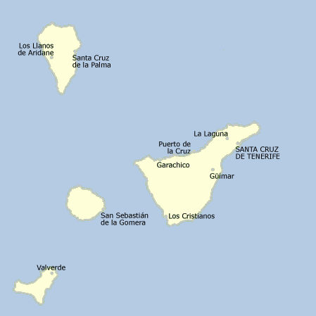 Province of Santa Cruz de Tenerife outline map