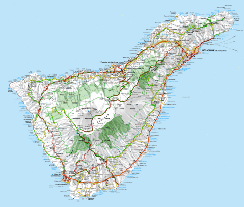 Tenerife Island road map