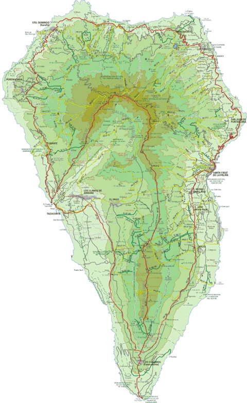 La Palma Island road map