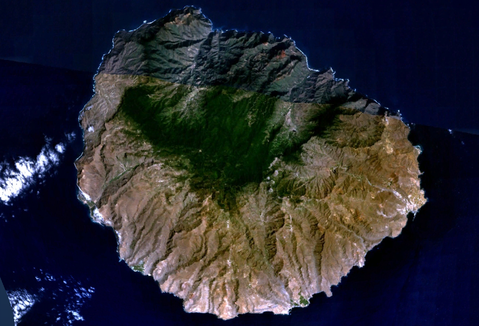 La Gomera Island satellite image