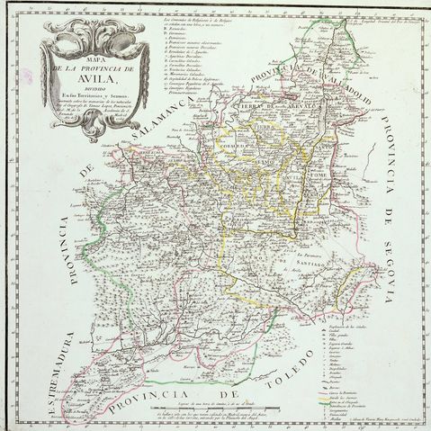 Map of the Province of Ávila 1769