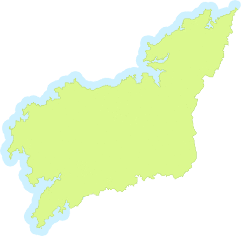 Mapa mudo de la Provincia de La Coruña