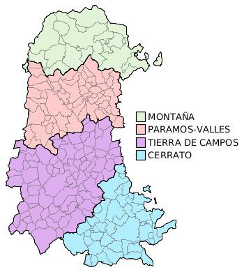 Administrative comarcas of the Province of Palencia 2010